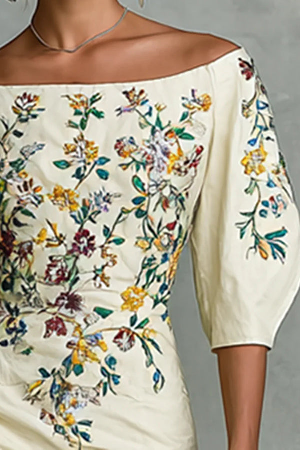Petra · Vestido midi floral hombros descubiertos — vista 3