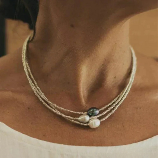 ANTIGUA | Collar de Perlas de Agua Dulce Inspiración Antigua