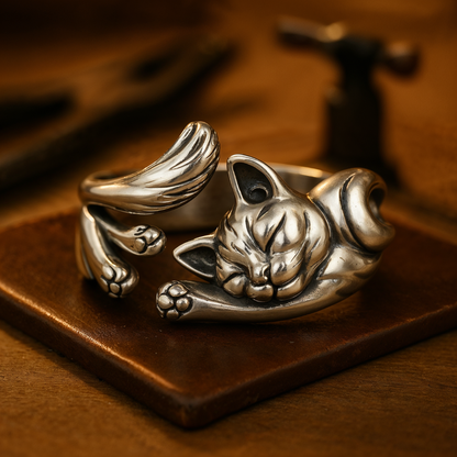 MARIANNE | Anillo Vintage con Motivo de Gato