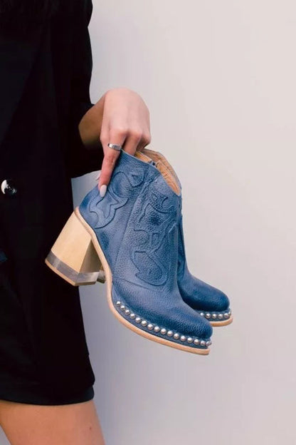 Rocío · Botines de tacón con pedrería — vista 6 — Nola Bellari