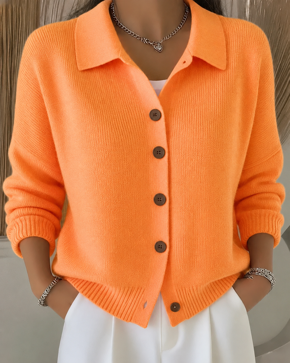 Cárdigan Sienna en naranja