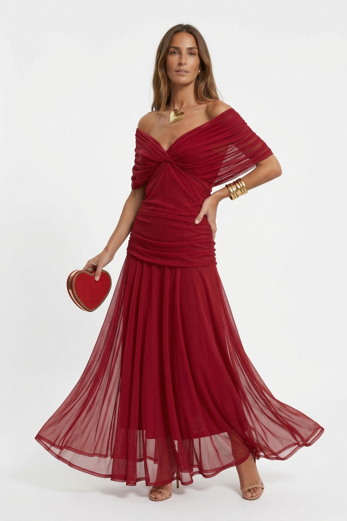 Nora · Vestido largo con cuello en v — Nola Bellari — vista 6