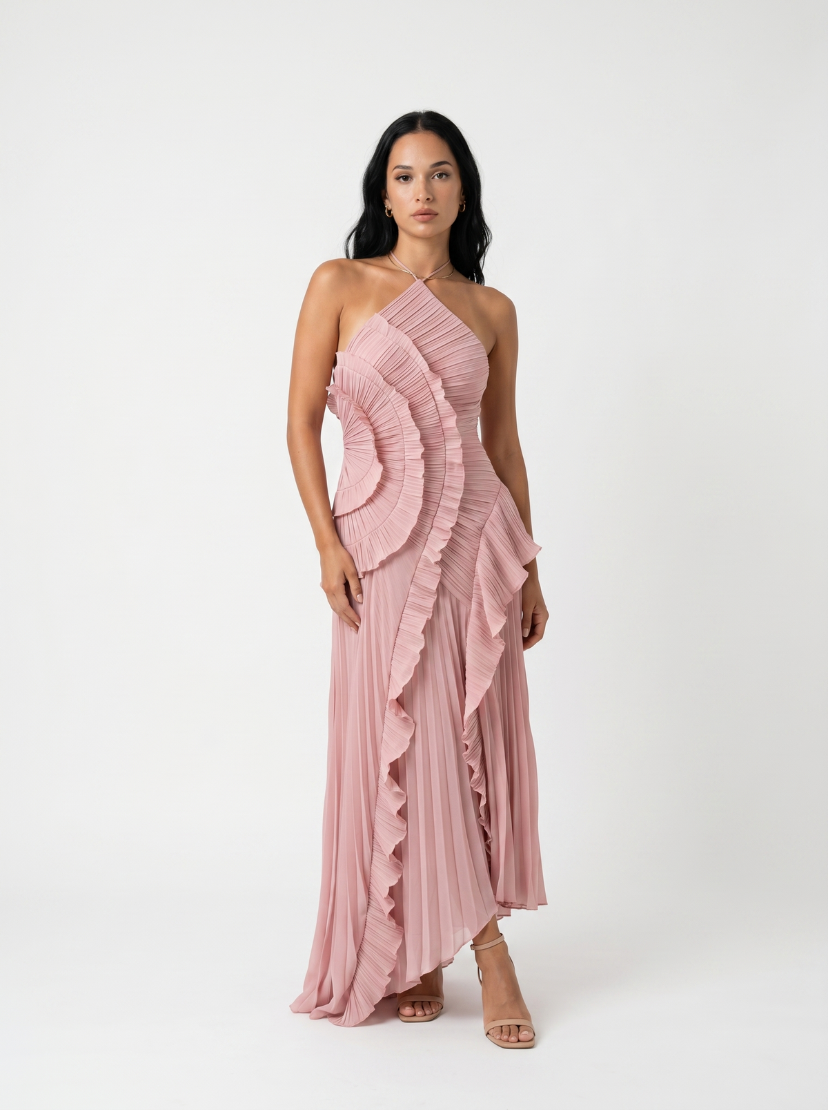 Ariadna · Vestido largo plisado con volantes — Nola Bellari — vista 9