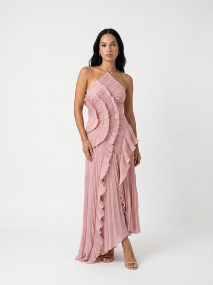 Ariadna · Vestido largo plisado con volantes — Nola Bellari — vista 9