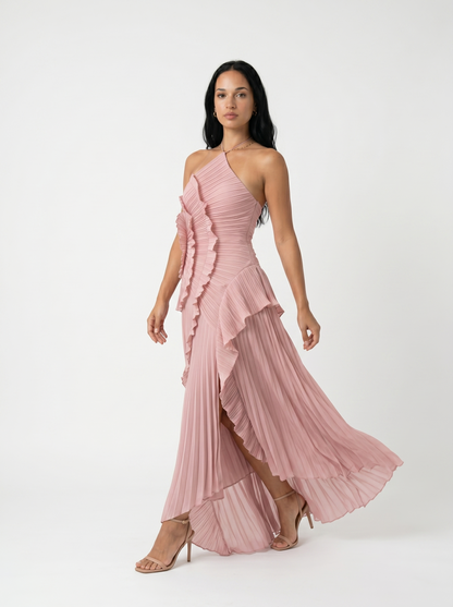 Ariadna · Vestido largo plisado con volantes — Nola Bellari — vista 10