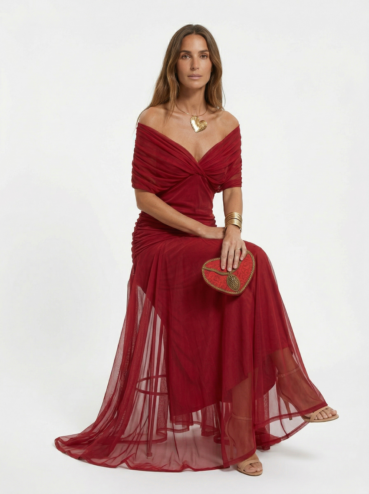 Nora · Vestido largo con cuello en v — Nola Bellari — vista 5