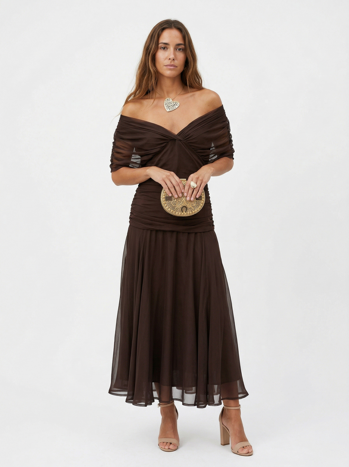 Nora · Vestido largo con cuello en v — Nola Bellari — vista 7