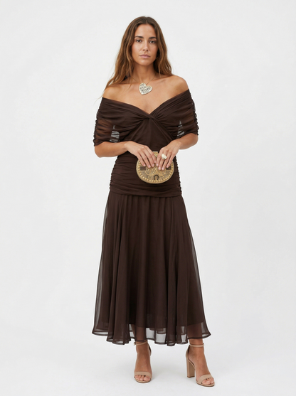 Nora · Vestido largo con cuello en v — Nola Bellari — vista 7