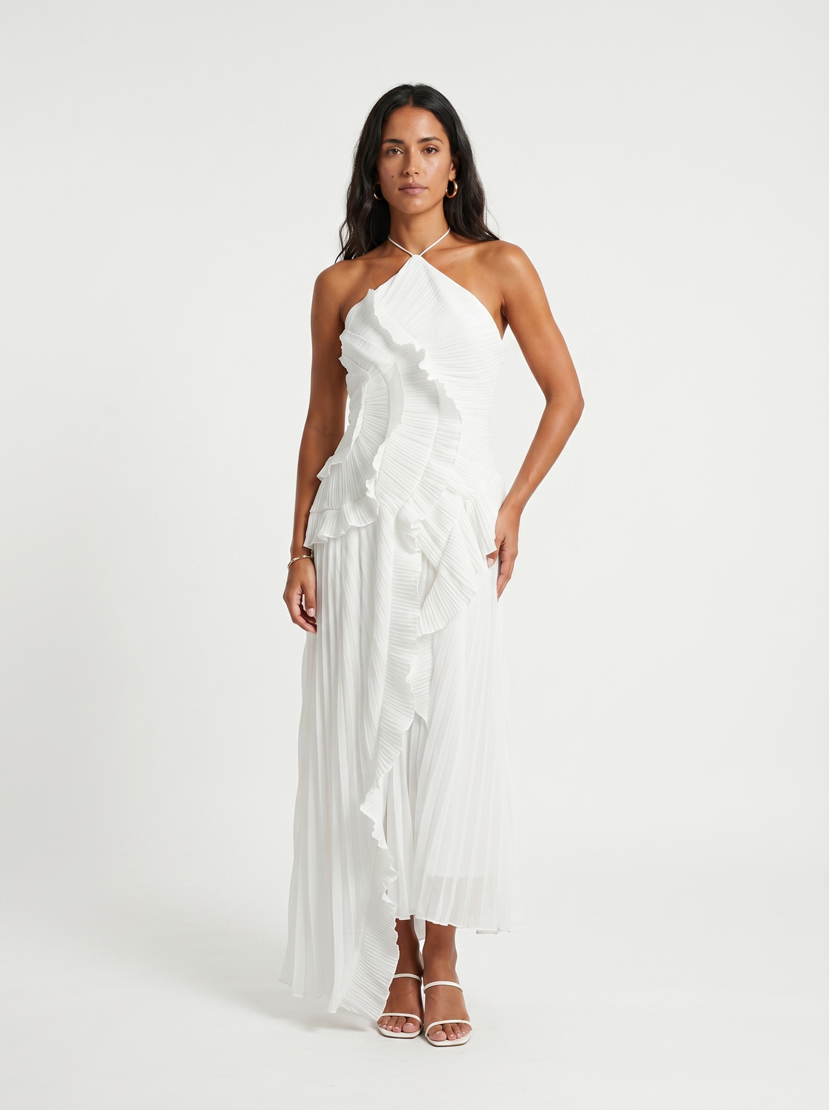 Ariadna · Vestido largo plisado con volantes — Nola Bellari — vista 12