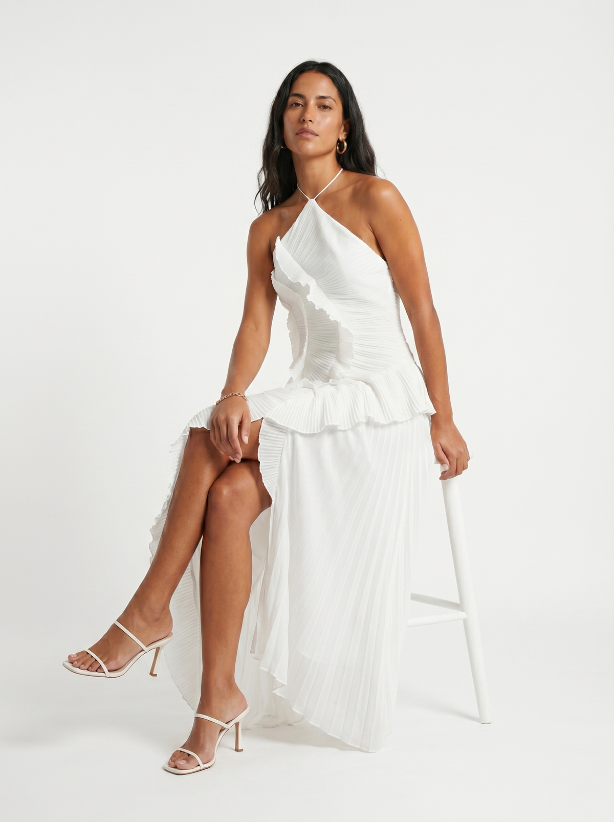 Ariadna · Vestido largo plisado con volantes — Nola Bellari — vista 13