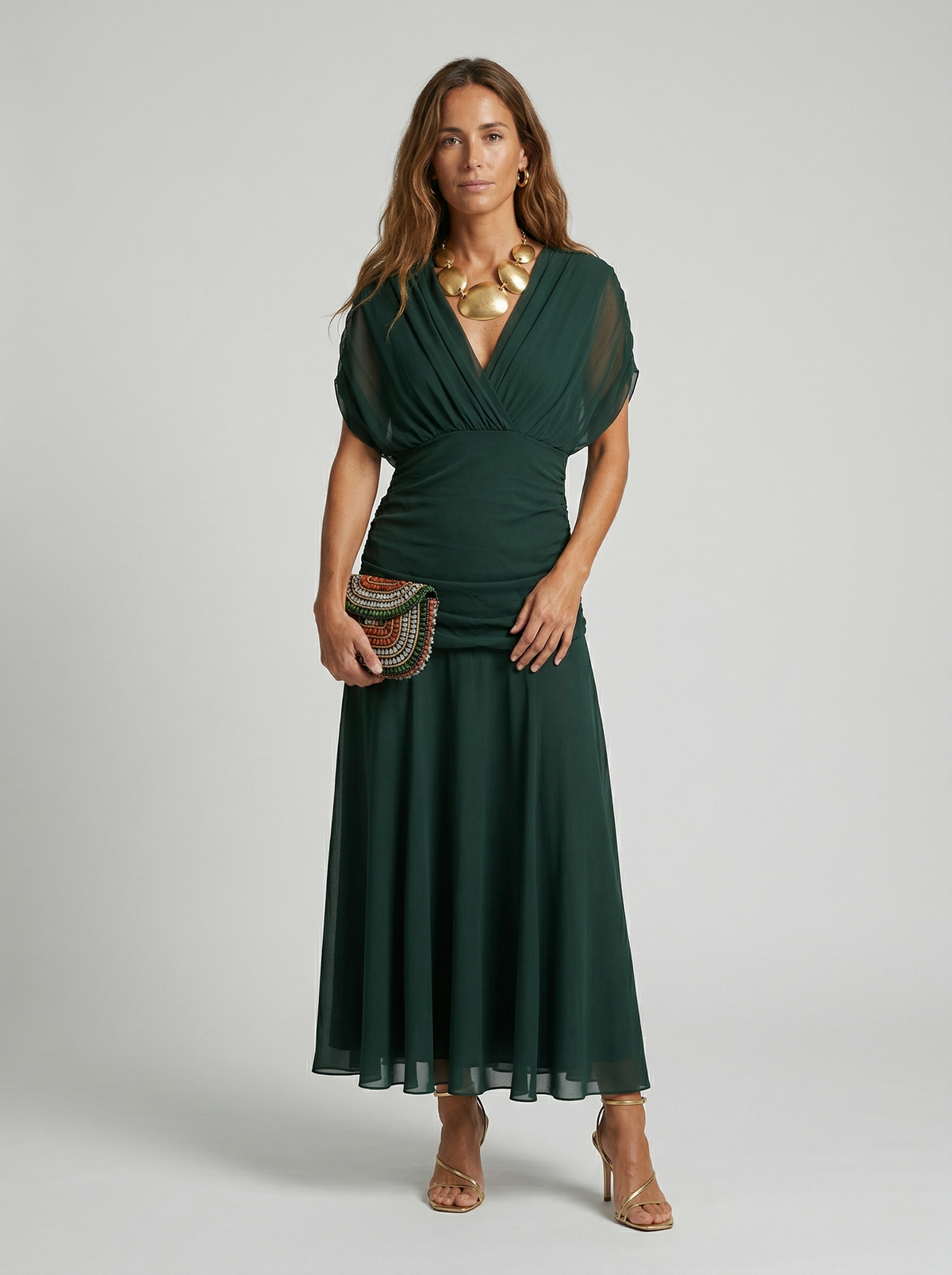 Nora · Vestido largo con cuello en v — Nola Bellari — vista 11