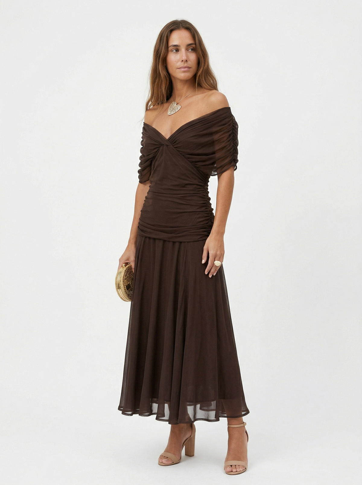 Nora · Vestido largo con cuello en v — Nola Bellari — vista 9