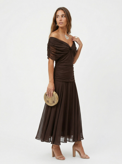 Nora · Vestido largo con cuello en v — Nola Bellari — vista 8