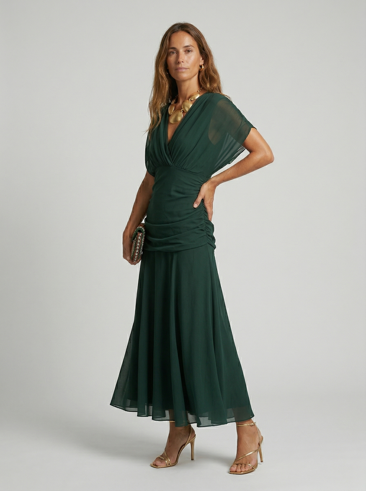 Nora · Vestido largo con cuello en v — Nola Bellari — vista 10