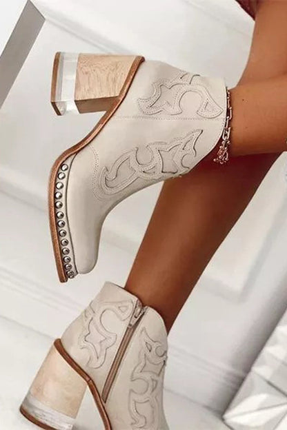 Rocío · Botines de tacón con pedrería — vista 8 — Nola Bellari
