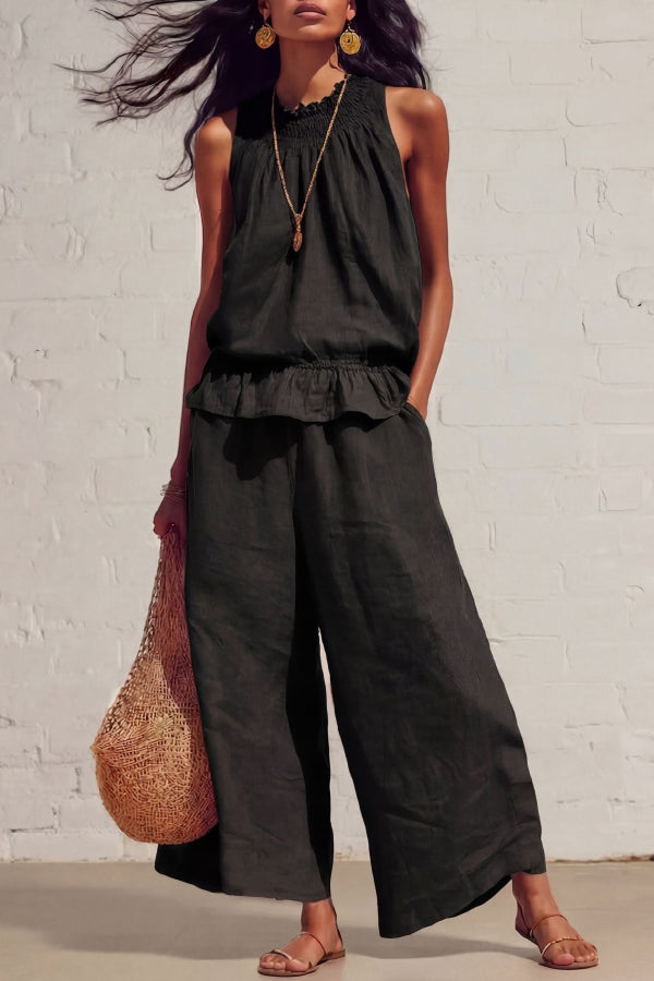 Adela · Conjunto lino top volante y pantalón — vista 4