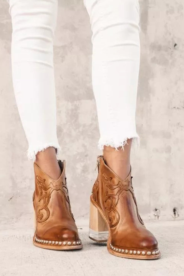 Rocío · Botines de tacón con pedrería — vista 3 — Nola Bellari