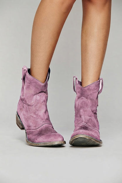 Emma · Botines de ante tacón bajo — vista 7 — Nola Bellari
