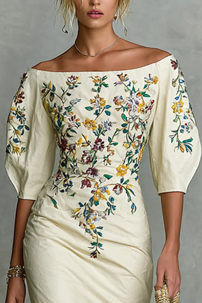 Petra · Vestido midi floral hombros descubiertos — vista 2