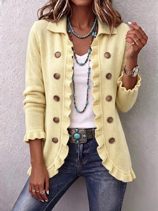 Orsola | Chaqueta de Canalé Crema con Rouches