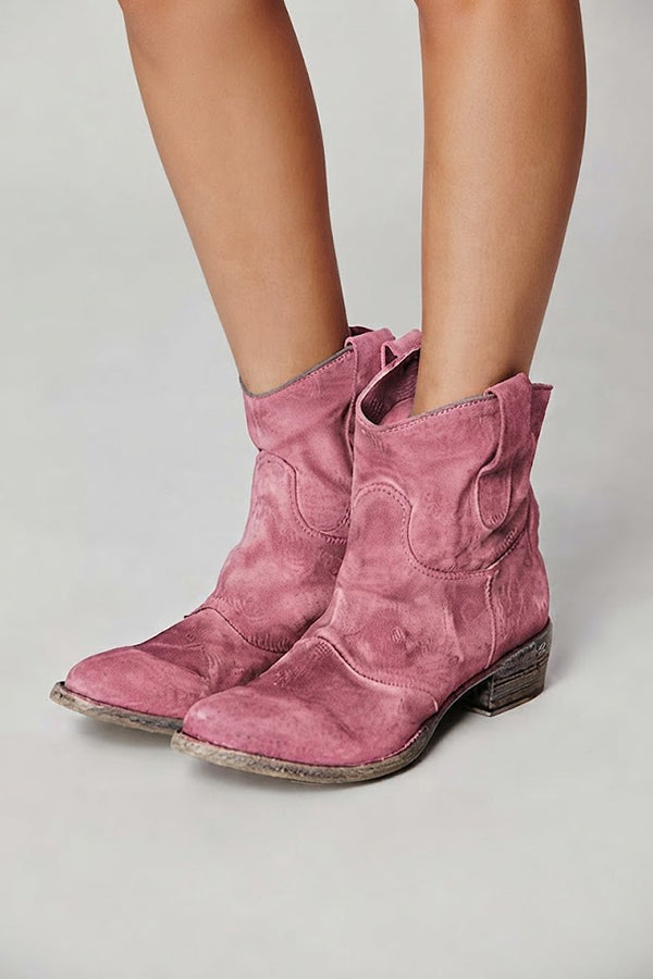 Emma · Botines de ante tacón bajo — vista 9 — Nola Bellari