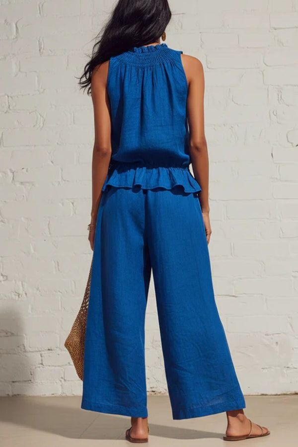 Adela · Conjunto lino top volante y pantalón — vista 9