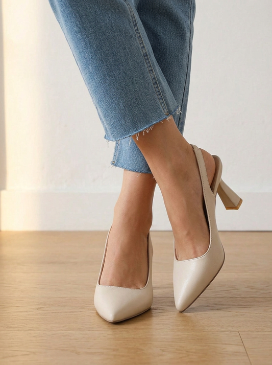Sophia · Salón slingback marfil — Nola Bellari