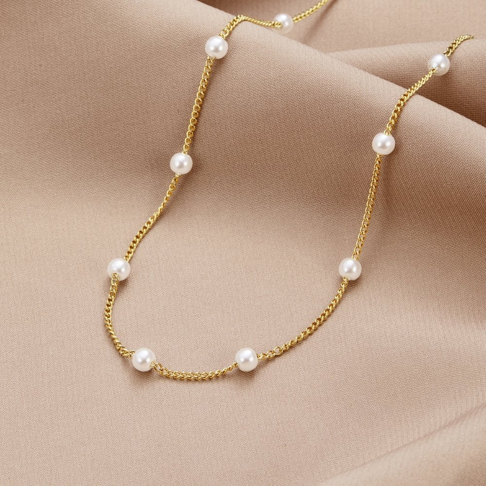 NURA | Collar de Cadena con Perlas