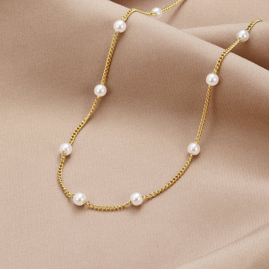 NURA | Collar de Cadena con Perlas