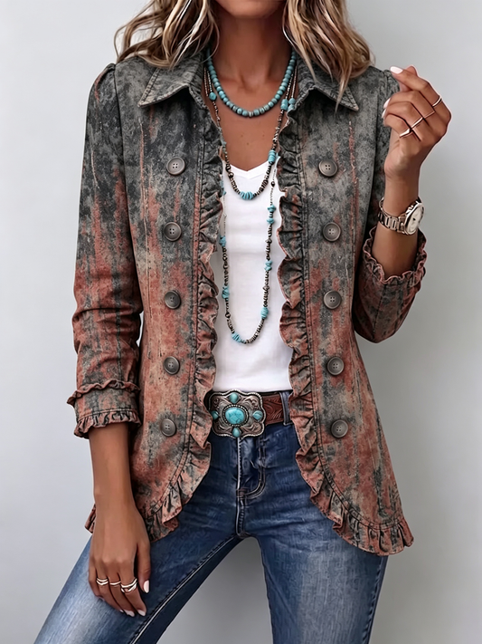Flaminia | Chaqueta Vintage Estampado Difuminado Texturizado